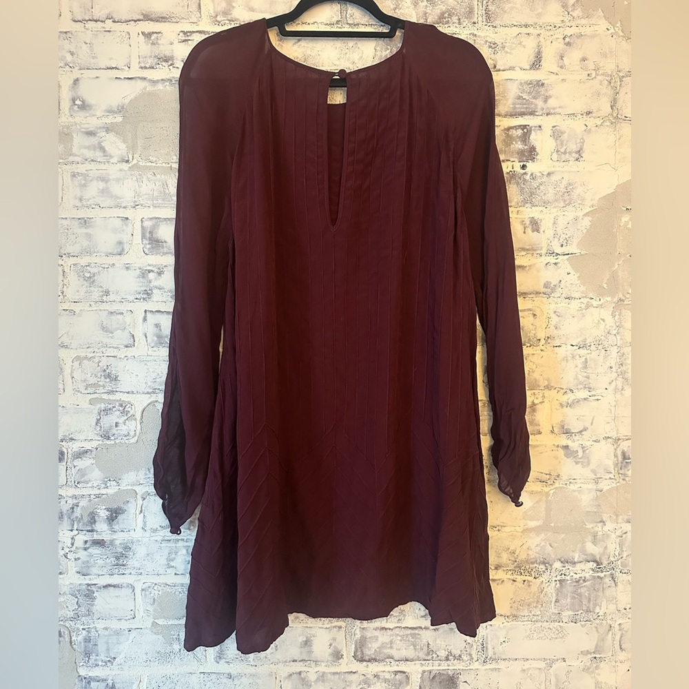 Cleobella Maroon Long Sleeve A Line Dress - Picture 8 of 12
